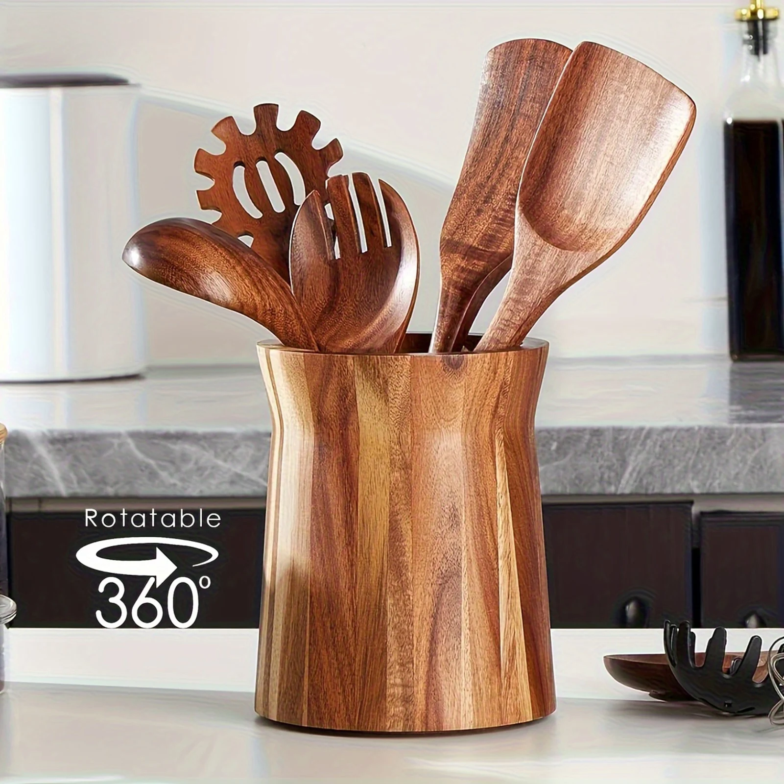 Natural Wooden Kitchen Organizer Storage Box Cabinet Drawer Dividers Closet Spa…
