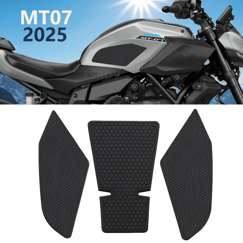 

Для Yamaha MT-07 MT07 2025 мотоциклетная резиновая нескользящая наклейка на бак, наклейка на боковую накладку на бак, наклейка против царапин, аксессуары