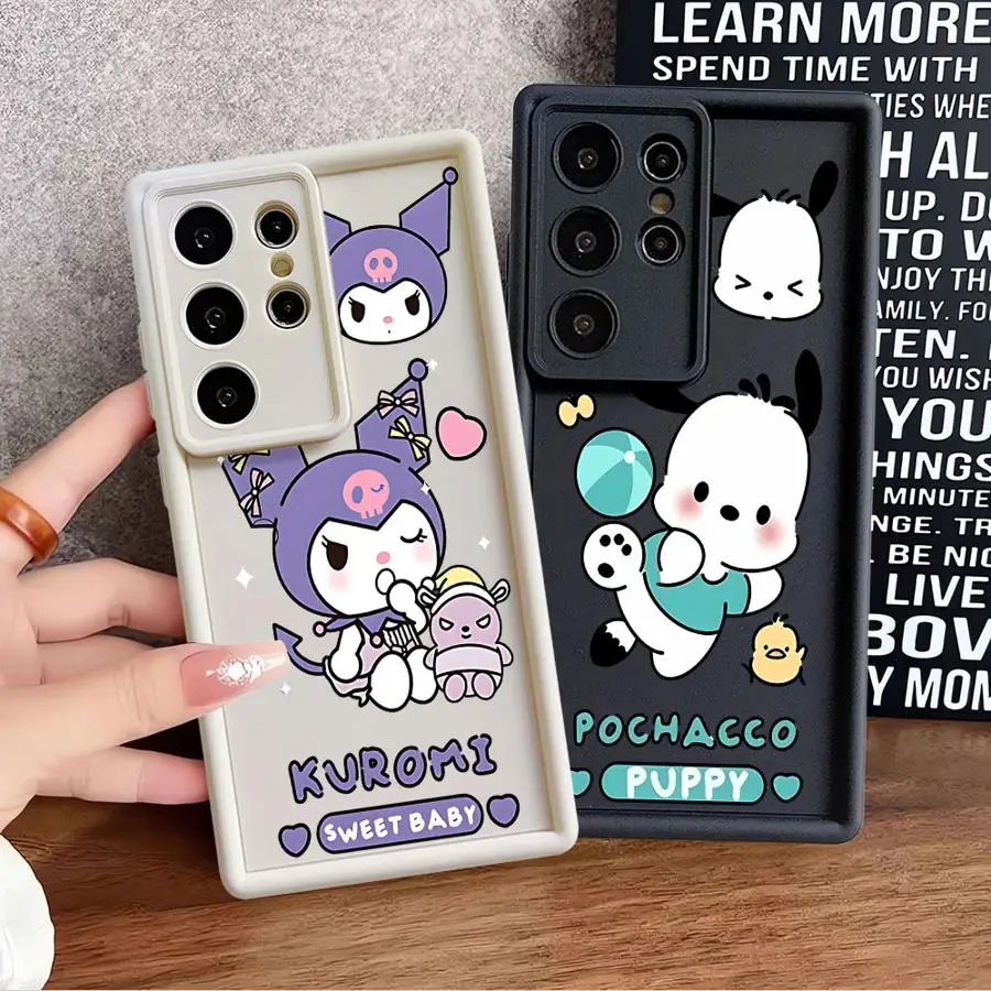 Sanrio Kuromi Pochacco Phone Case for Samsung Galaxy S24 FE S23 Ultra S22 S21 S20 FE S22 Plus S23 S21 Ultra Soft Cover