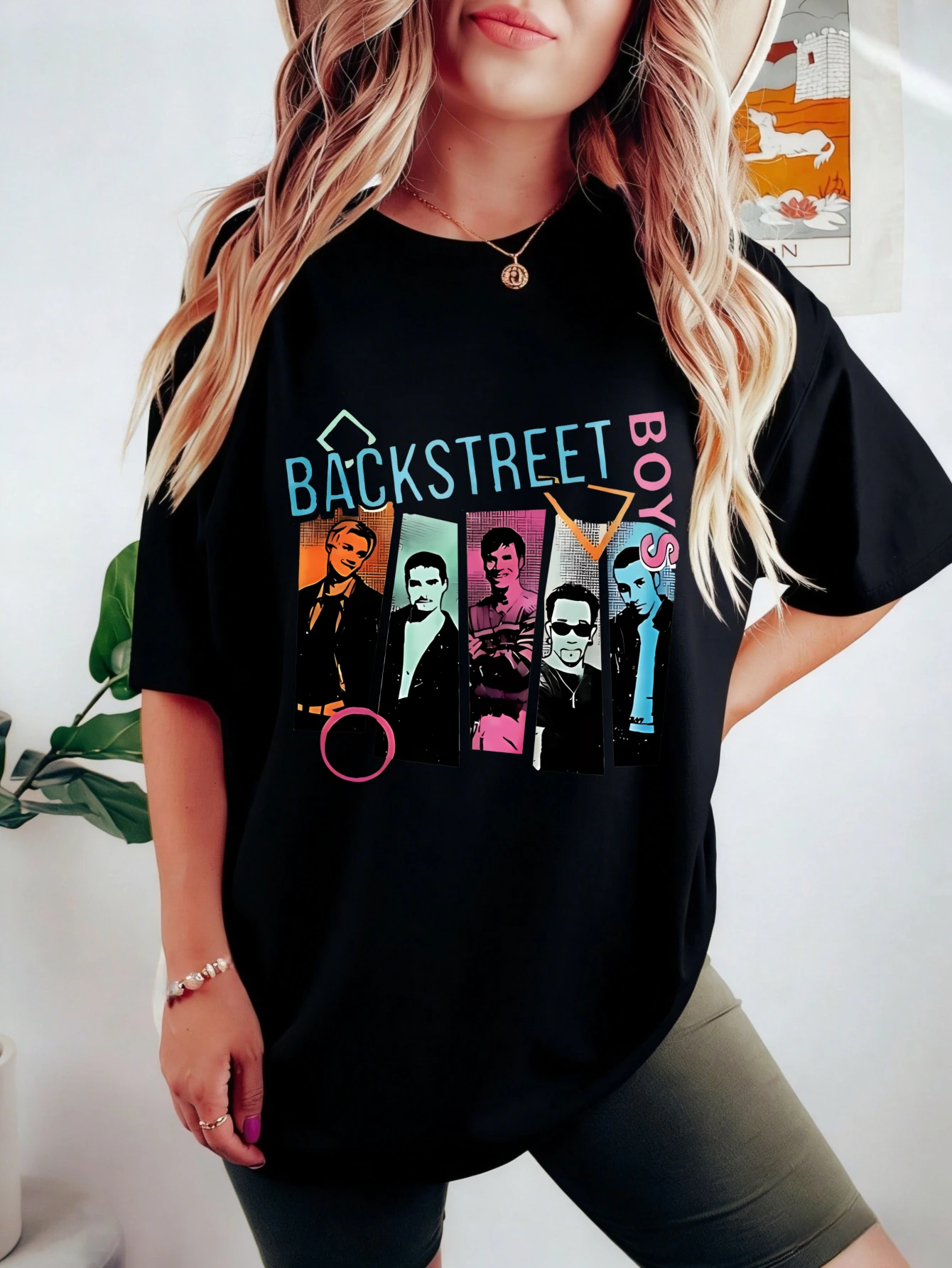 

Womens Backstreet Boys Graphic Printed Cotton Oversized Short Sleeve Casual Summer T Shirt for Her Gift