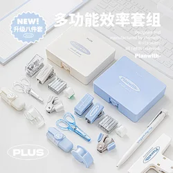 1 Cute Gift Stapler Set White/Blue Children's Novel Handicraft Tool Set Small Home Office Stationery  Children's Travel Bag