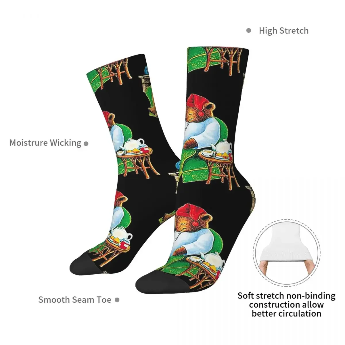 Celestial Seasoning Sleepytime Tea Bear Pullover Socks Absorbing Stockings All Season Long Socks for Unisex Birthday Present