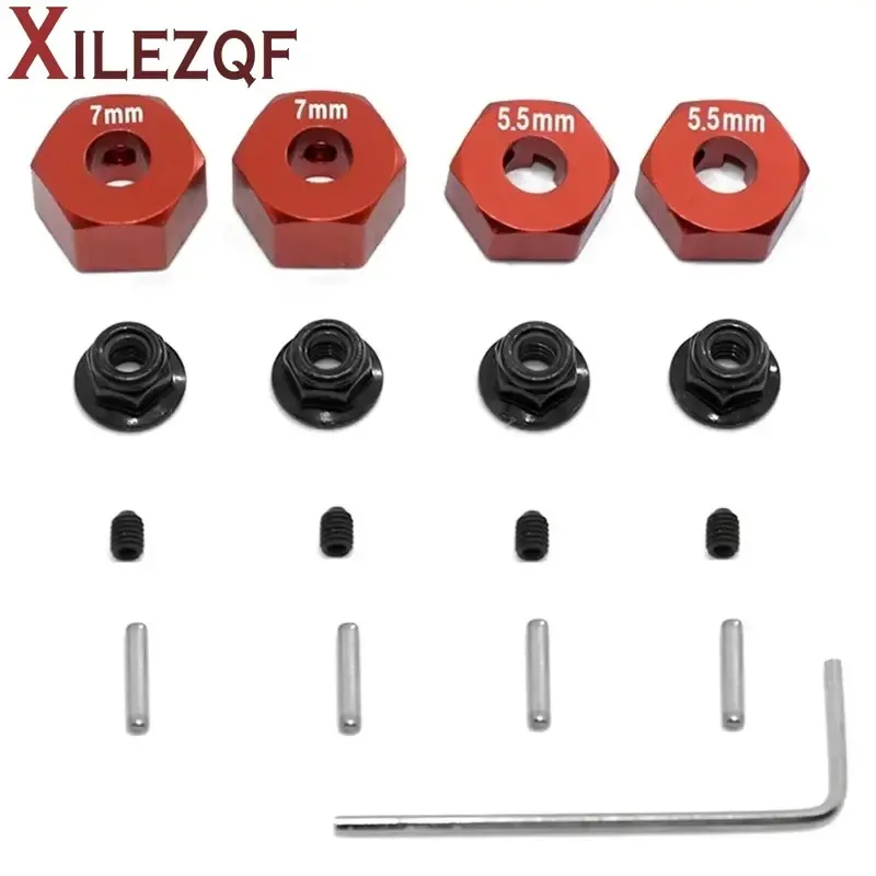 XILEZQF RC Metal Hex Wheel Hubs Pins And M4 Flanged Lock Nuts Set For Traxxas Slash 2WD 1/10 Upgrade Parts Replace 1654 3654