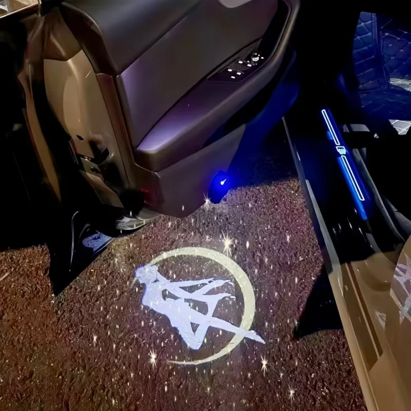 Luz de Boas-Vindas para Carro com Projetor de Anime Sailor Moon, Luzes de Atmosfera para Motocicleta, Acessório de Presente Fofo, Luminária de Chão, D