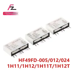 1Pcs HF49FD Industrial relay HF49FD- 005 012 024 -1H11 HF49FD-012-1H12 5A 4PIN 5V 12V 24V Miniature power relay
