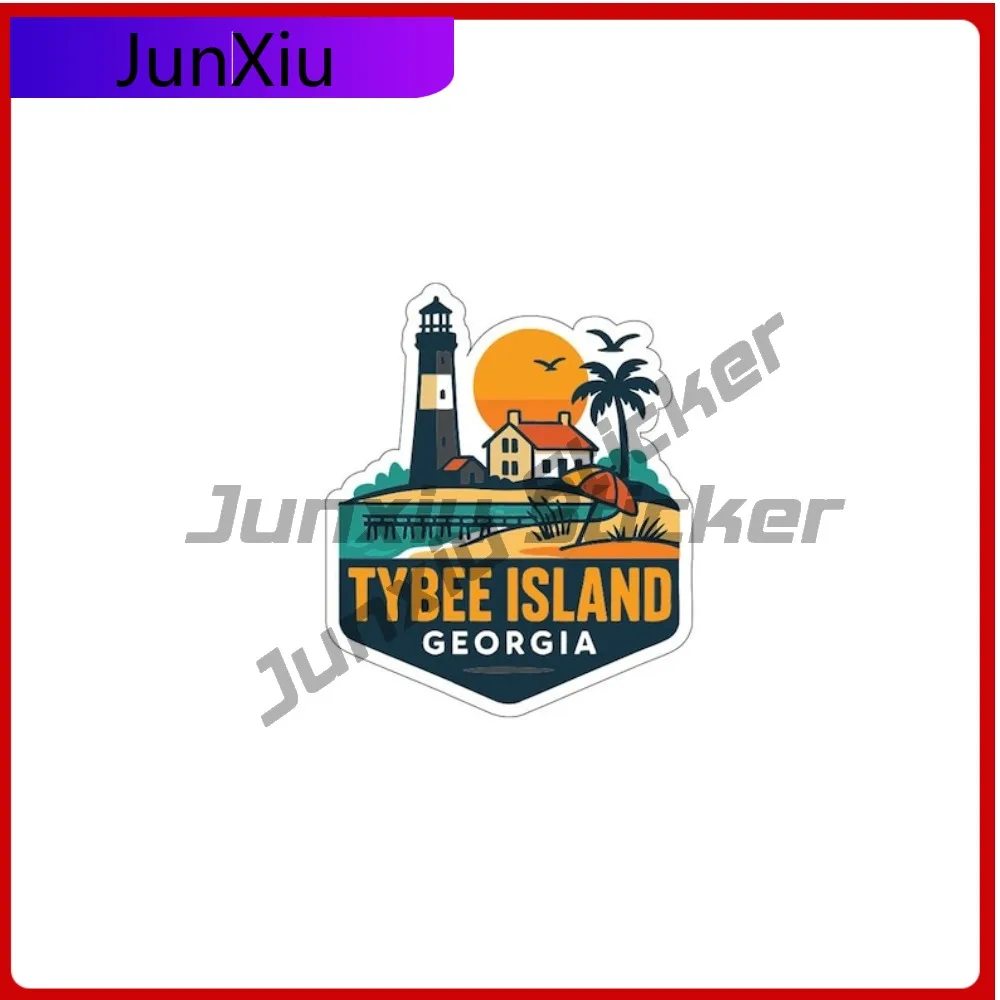 

Tybee Island Georgia State Vacation Sticker Vinyl Die-cut Decal Scratch-proof Decor City Skyline Landmark Design X 500 Adventure