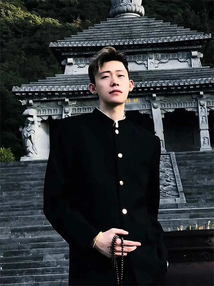 

Новый китайский джет с воротником-стойкой для мужчин и женщин, осенний костюм Zhongan с высокой модой, модный бренд COS orm, свободная посадка, повседневная одежда