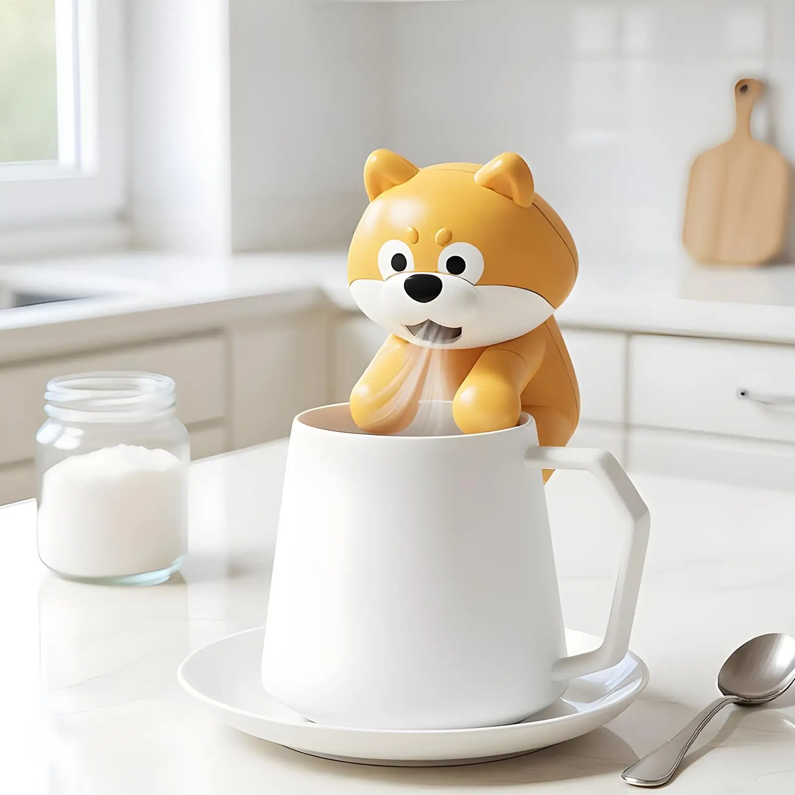 Mini ventilador portátil recarregável em formato de cachorro, para mesa, escritório, viagens, resfriamento de alimentos e bebidas, circulador de ar pessoal.