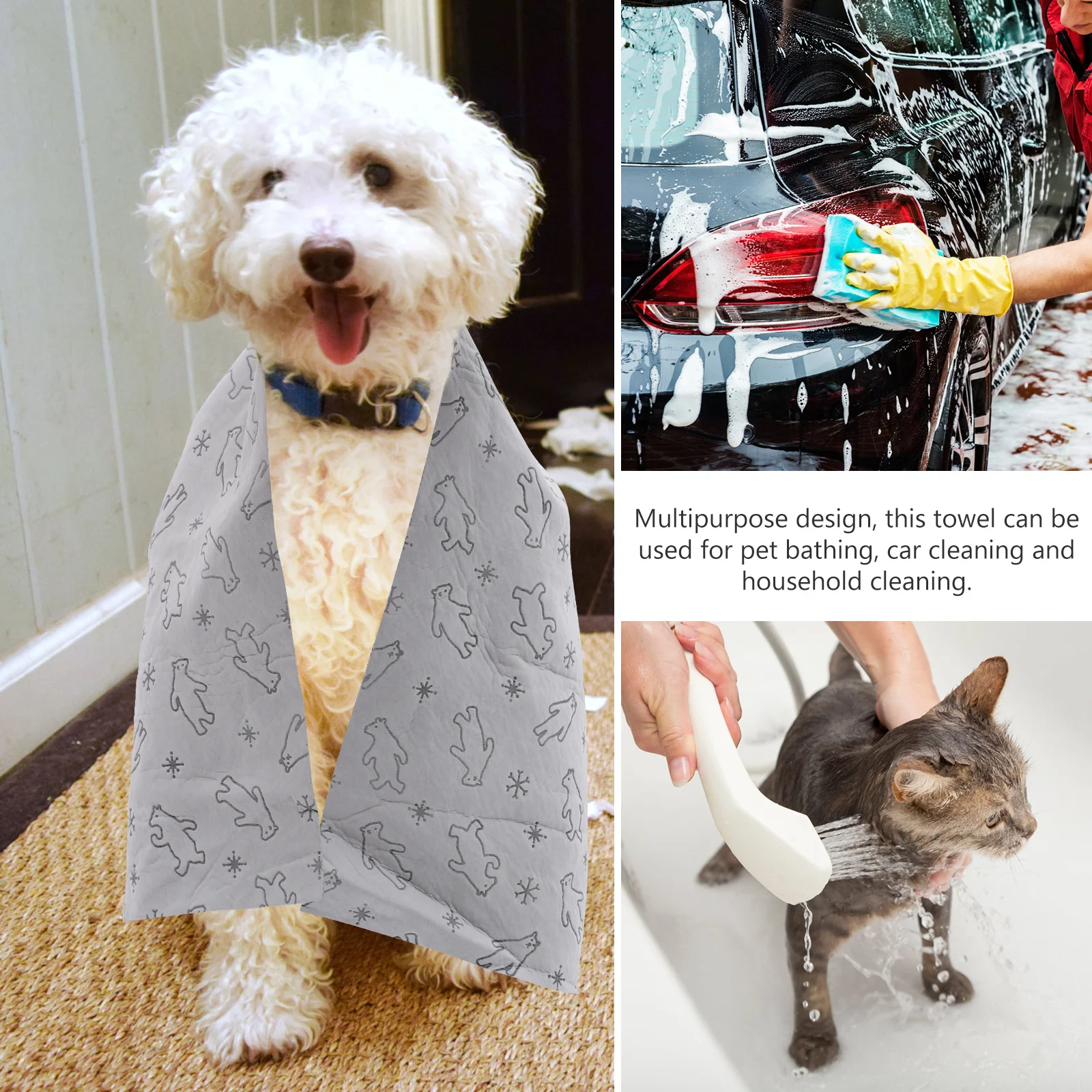 

Pet Bath Towel Exquisite Craftsmanship Quick Dry Super Absorbent Cartoon Dog Towel Soft Warm Suede Puppy Bath Supplies