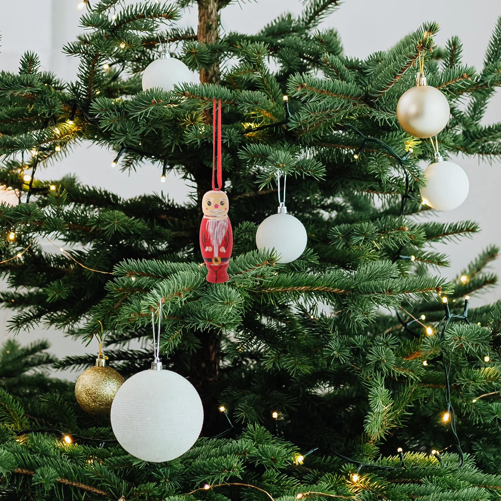 

Small Santa Claus Christmas Hanging Ornament Wooden Xmas Tree Decoration Bright Colors Classic Holiday Decor Xmas Santa Claus