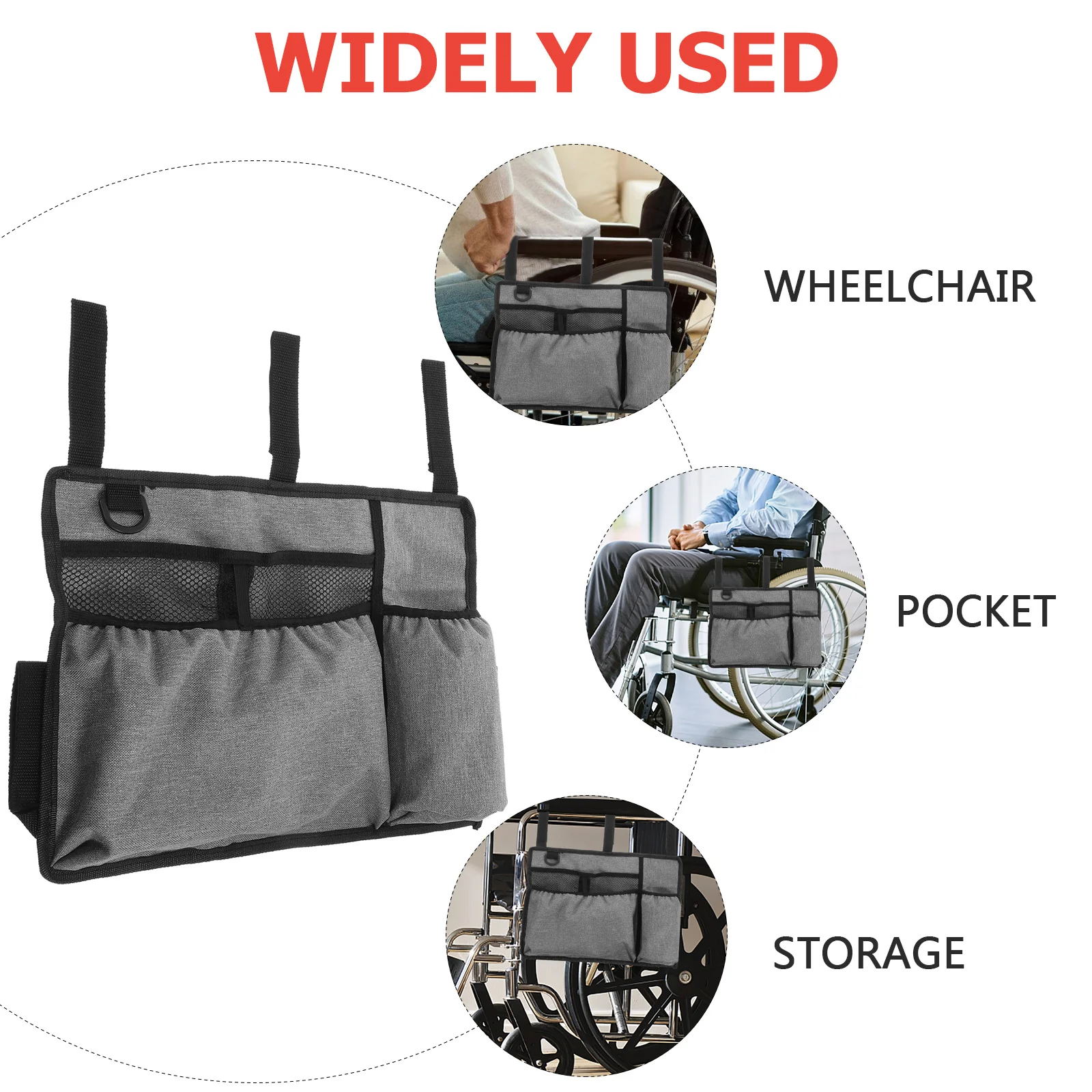 

Сумка для хранения инвалидной коляски, износостойкая ткань Оксфорд, большая вместительная подвесная сумка на подлокотник для ходунков, скутера, инвалидной коляски