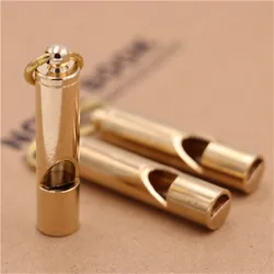 Factory-selling Retro Brass Whistle Handmade Pure Copper Survival Whistle Keychain Pendant Outdoor Supplies EDC Tools