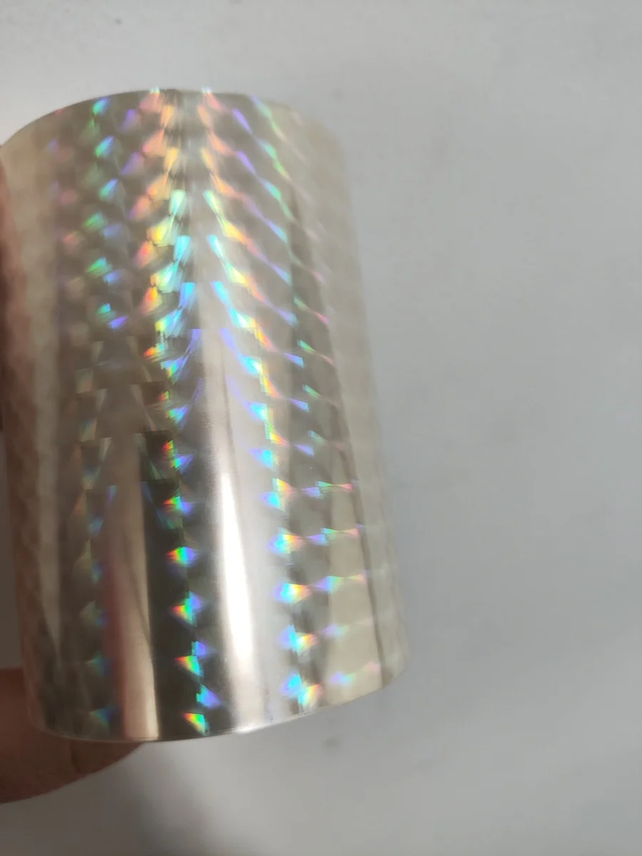 Holographic foil transparent lattice pattern stamping foil hot press on paper or plastic transfer film