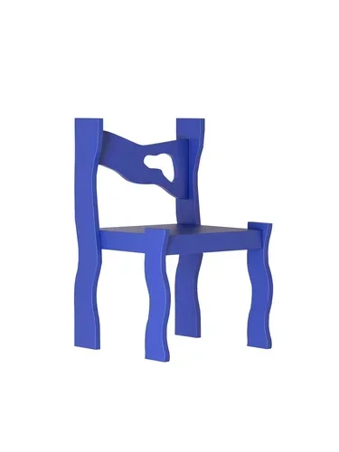 Simple ins designer Klein Blue artistic design sense futuristic dining chair classic irregular chair