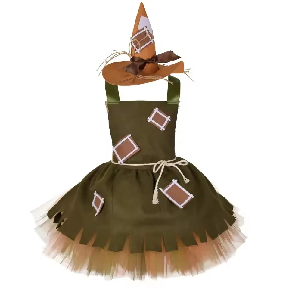 أزياء Sorcier d'Oz Épouvantail التأثيرية pour Bol، Robe de Sorcière Clown، Halloween، Carnaval، أزياء الأداء على المشهد