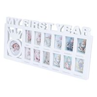 Growth Record Frame Baby First Year Milestone Plastic Display Desktop nament 39X19Cm White Photo Holder Newborn Gift Home