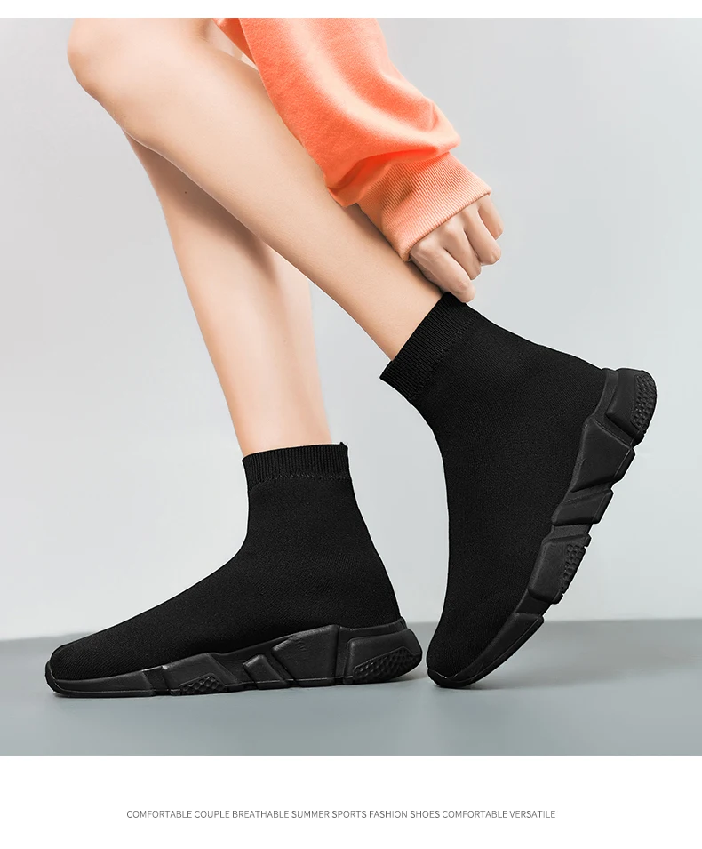 2025, schwarze High-Top-Sneaker für Herren und Damen, klassische Designer-Strick-Freizeit-Sneaker für Herren, modische, bequeme Slip-on-Sportschuhe für Damen – Detail 22