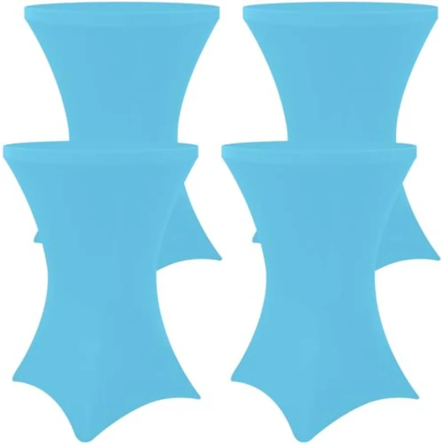 

Spandex Cocktail Table Covers 4 Pack, Elastic Fitted Stretch Table Cloth, Round High Top Tablecloths for Bar, Party, Pub, Weddi