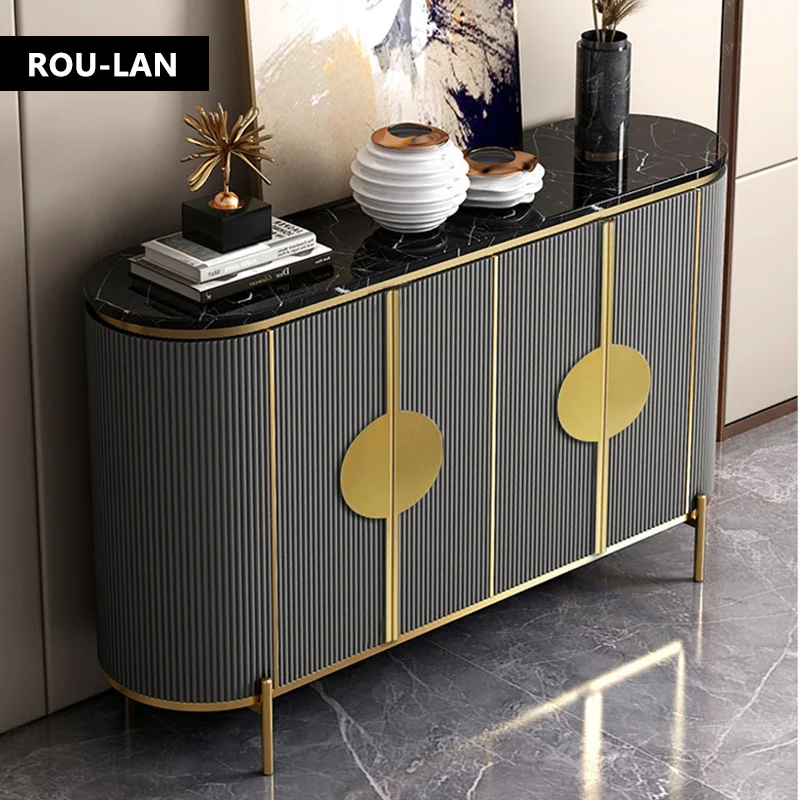 Light Luxury Entrance Storage Cabinet Side Table Simple Living Room  Shoe Cabinet Entry Marble Dining Sideboard