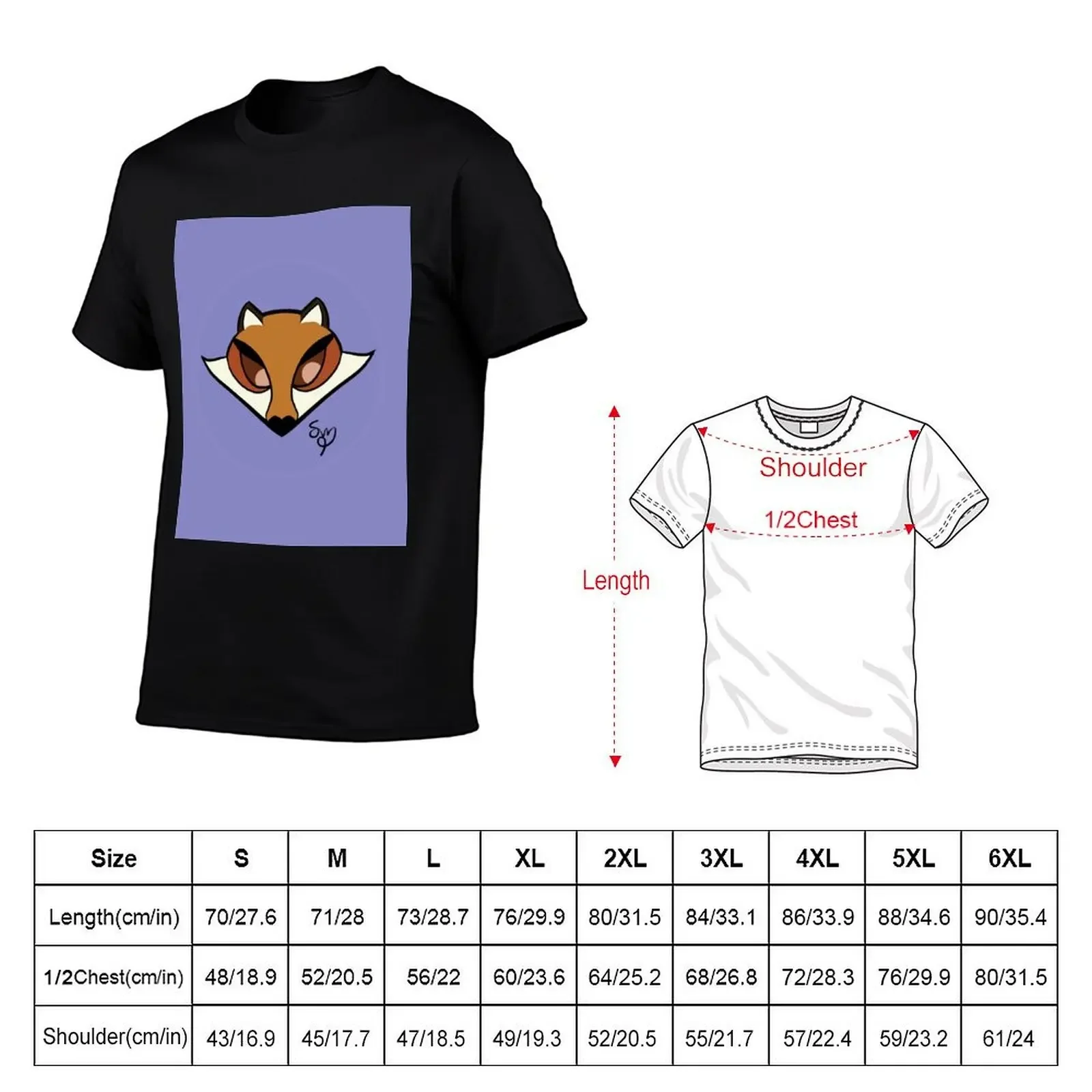 Heart nose fox design (black line version) T-Shirt customs design your own Blouse quick-drying workout shirts for men