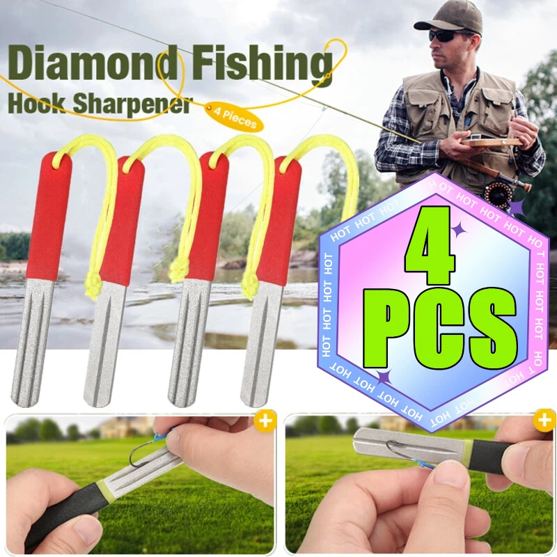 1-4PCS Portable Outdoor Double Groove Fishing Hook Sharpening Hone New Fishing Grinding Hook Sharpener Tool Fishing Accessories