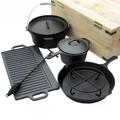 Outdoor cooker camping pot set