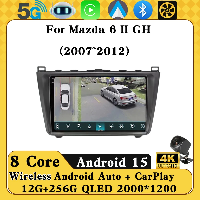 

Android 15 Car Radio For Mazda 6 II GH 2007-2012 Wireless Carplay Auto Multimedia Player Navigation Stereo 2Din Autoradio