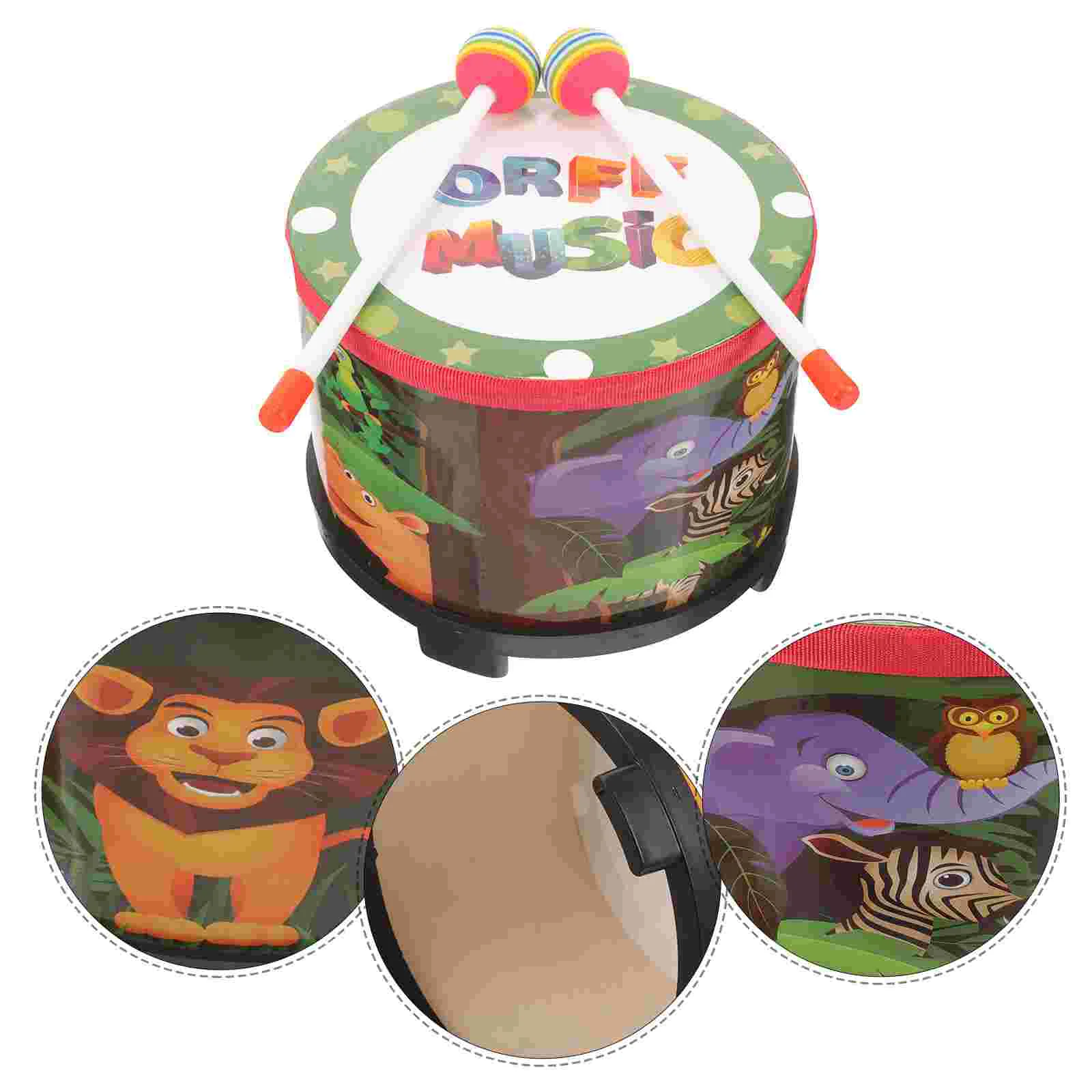 Bass Drum Baby Child Kids Tom with Mallet Wood Children Percussion Instrument Musical