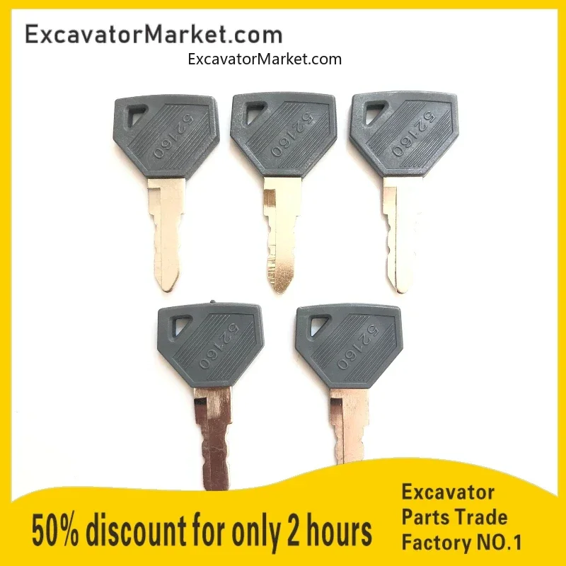 Yanmar Machines Excavator Grader Dozer Sc2400 Sc2450 Ex2900 John Deere Tractor Ignition Key 5pcs 52160 Key 198360-52160