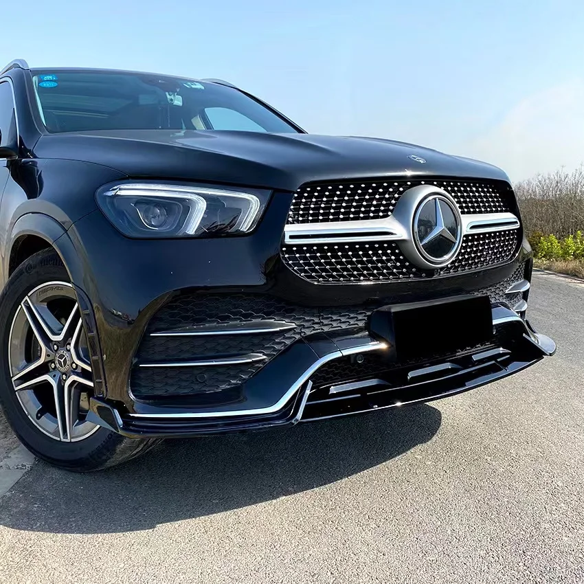 

For Mercedes-Benz W167 C167 GLE350 GLE450 GLE53 upgraded GLE AMG Glossy black/Carbon fiber front bumper lip separator 2019-2023