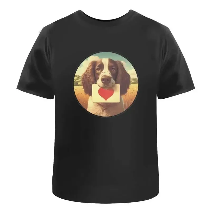 Springer Spaniel Love Note' Cotton T Shirt Ta053011
