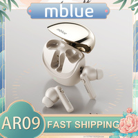 Original mblue AR09 TWS Earphones Wireless Bluetooth 5.4 Earbuds ANC Noise Reduction HiFI Stereo Headphone 300mAh Long Standby