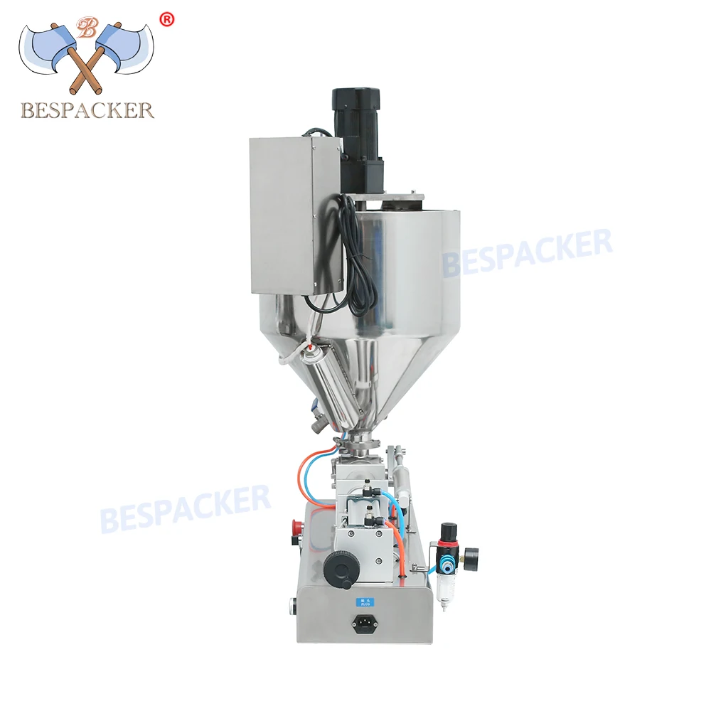 Bespacker G1WTD-1000HM Hot Sale Semi Automatic Yogurt Ketchup Coffee Liquid Paste Filling Machine With Heater And Agitator