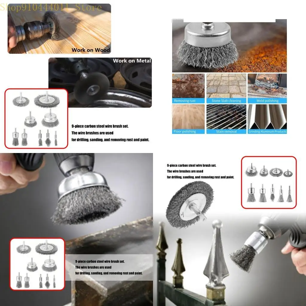 28gf Professional 9pcs Drill Forw Wheel Set Durability Carbone Steel Roue Brosses