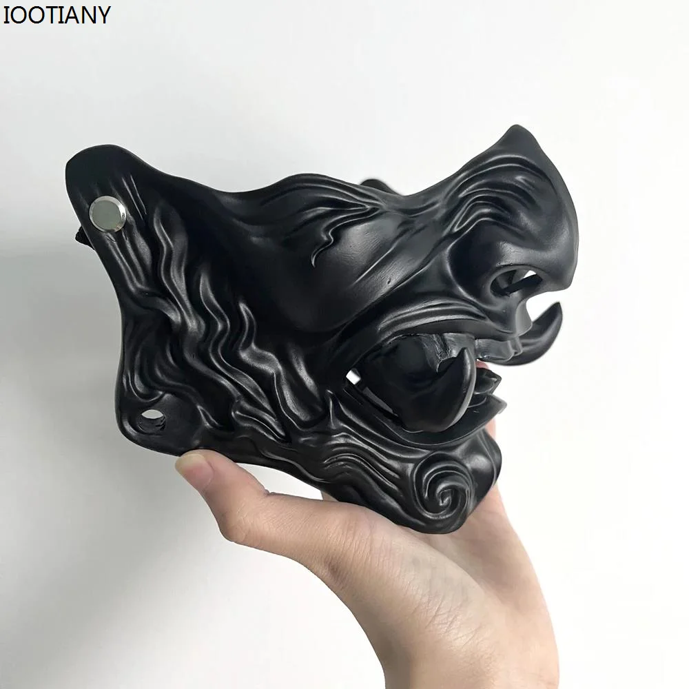 CosplayNew Devil Oni Samurai Ghost Horror Hard Resin Face Masks Demon Prajna Cosplay Mask Halloween Adult Unisex Party Prop Mask