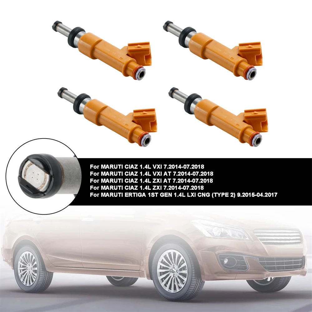 

4PCS Fuel Injector for Maruti Ciaz 1.4L Ertiga Swift Dzire 15710M83P00 Auto Parts
