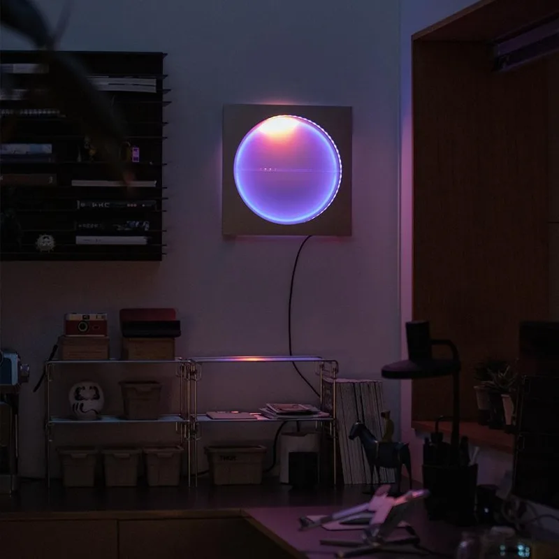 Postmodern Square Aluminium Sunset Wall Lights Home Art Atmospheric Lighting Fixtures Ambient LED Sconces Coffee Shop Restaurant