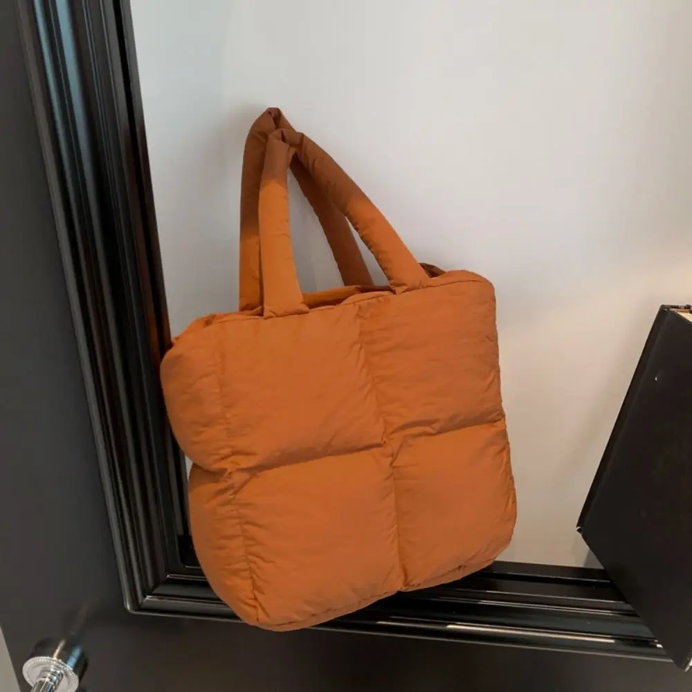 

Модная нейлоновая космическая хлопковая сумка, однотонная большая вместительная сумка-тоут с мягкой подкладкой, пышная сумка на плечо унисекс