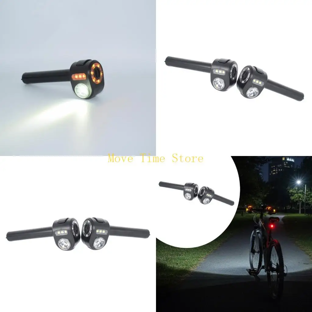 

92ME 2Pcs 360 Degree Rechargeable Bike Light With Turn Signals Bright LED Bicycles Warning Light for Night Cycling Safety