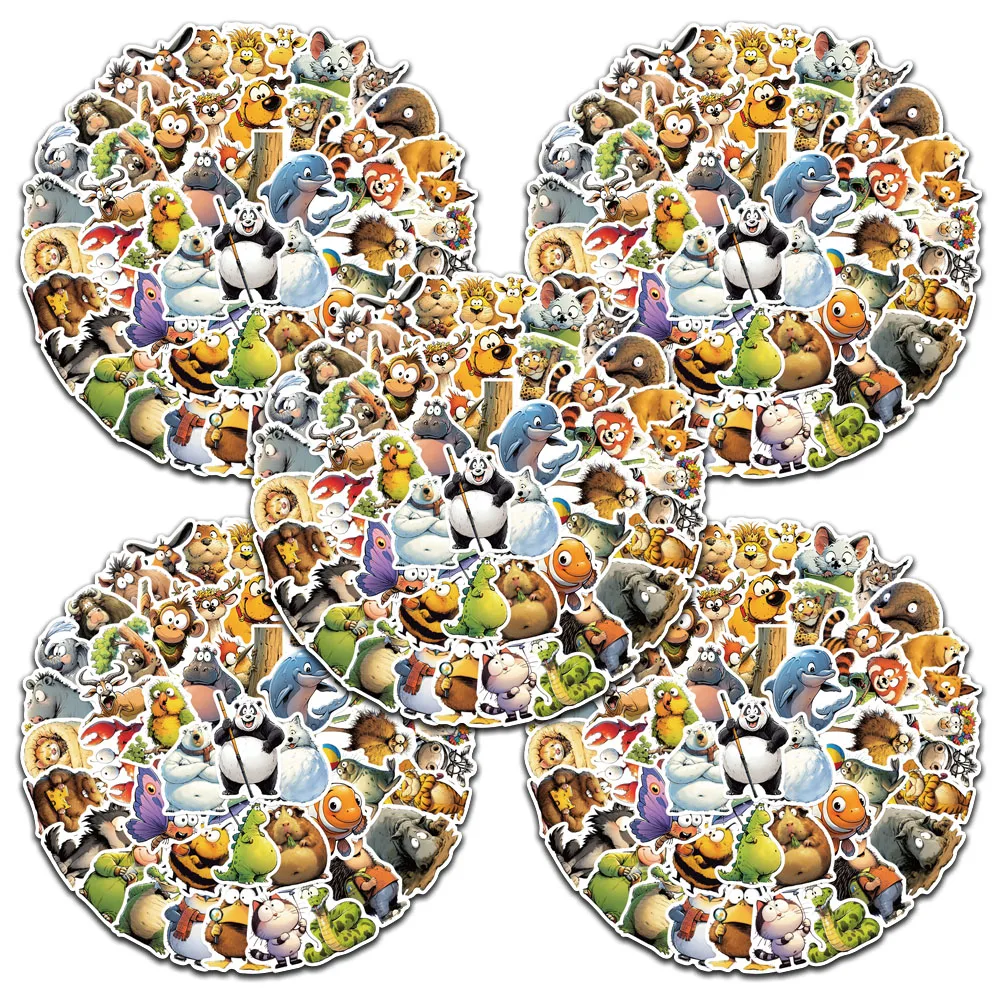 

5 sets Funny Cute Cartoon Animals Graffiti Stickers For Luggage Laptop Guitar Notebook Phone Stationery Waterproof Vinyl Decals