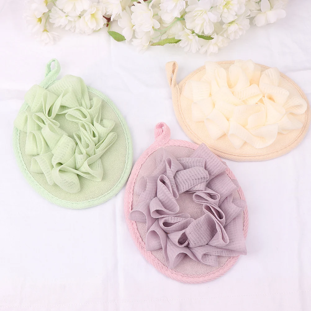 3pcs 볼 슈퍼 소프트 바디 스크러버 엑스 폴리 에이 팅 수세미 스폰지 목욕 네트 폼 메이커 샤워 액세서리