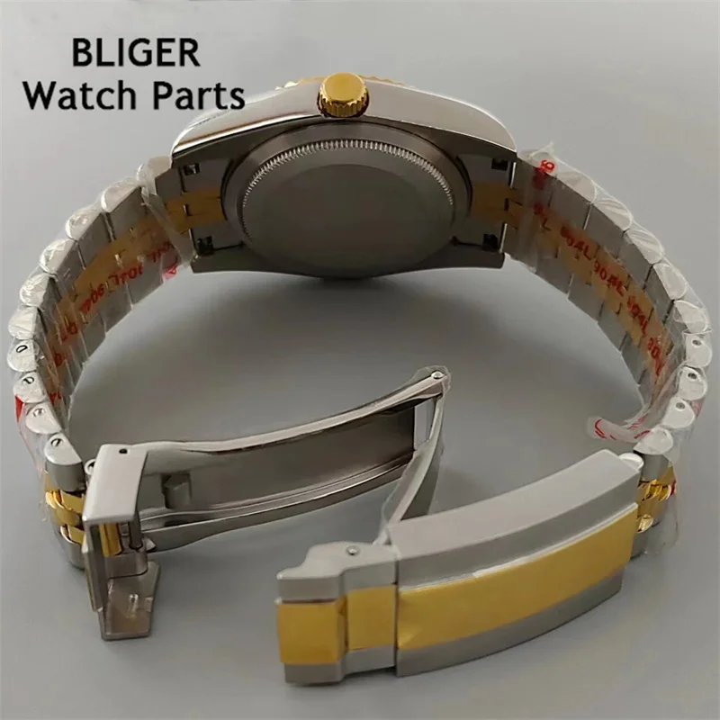 BLIGER 36mm/39mm NH35 Automatic Men\'s Watch Multiple Colored Dials Two-Tone Oyster/Jubilee Bracelet Sapphire Glass