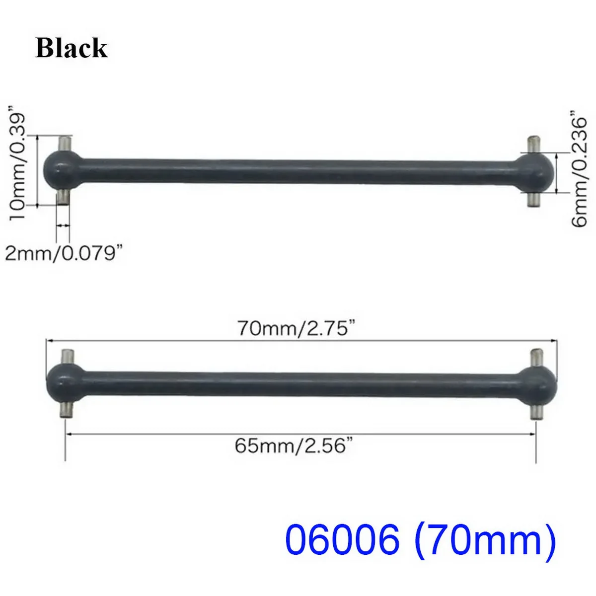 HSP Unlimited 2 Stück RC Auto Stahl Metall Antriebswelle Dogbone Länge 61 mm 63 mm 70 mm 77 mm 84 mm 87 mm 89,5 mm 100 mm