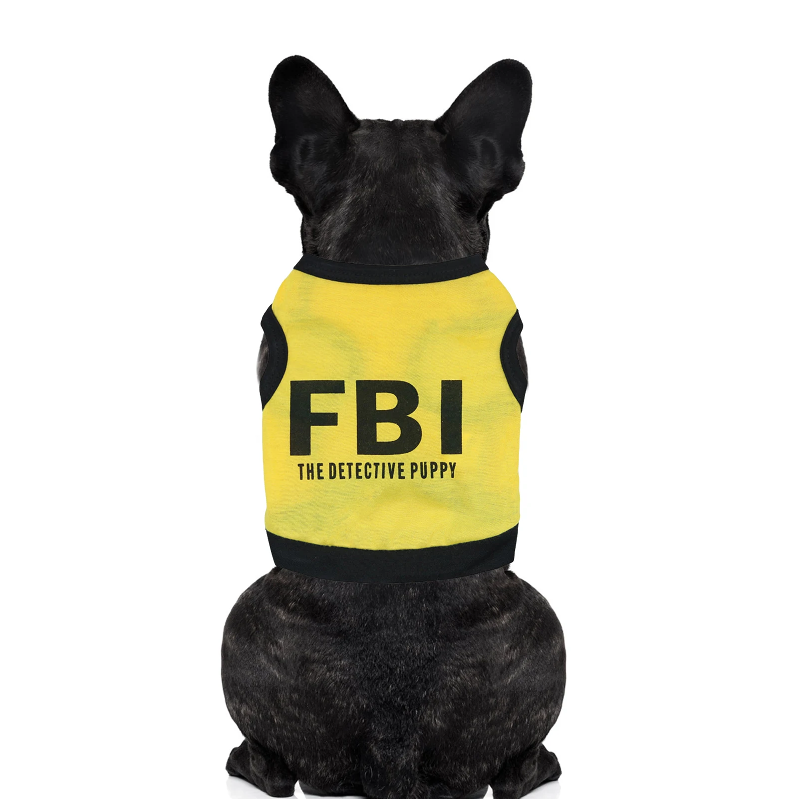 Dog T Shirt Cotton Dog T-shirt Cotton FBI Dog Shirt Male Pet Outfits Cat Clothing Security Vest Black Size S To L