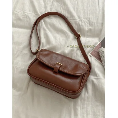 JIAERDI Vintage Brown Messenger Bag Women New Autumn Pu Leather Casual Crossbody Bags Female Harajuku Square Shoulder Bag Chic