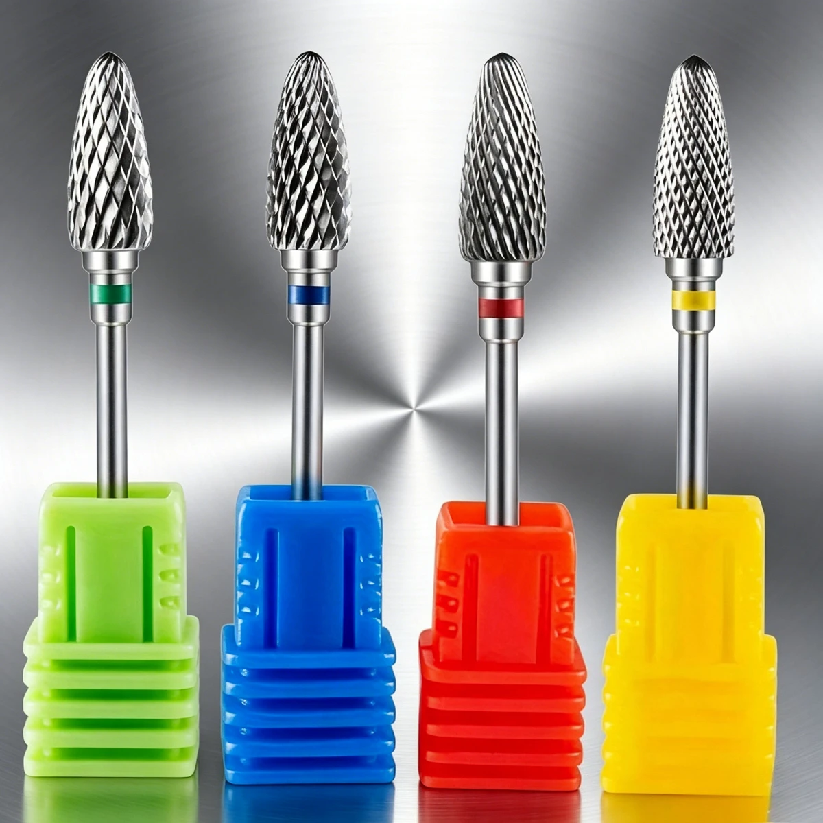 4pc Set of Stainless Steel Nail Drill Bit Designed for Electric Milling Suitable for Removing Gel Nail Polish And Nail/Foot Care