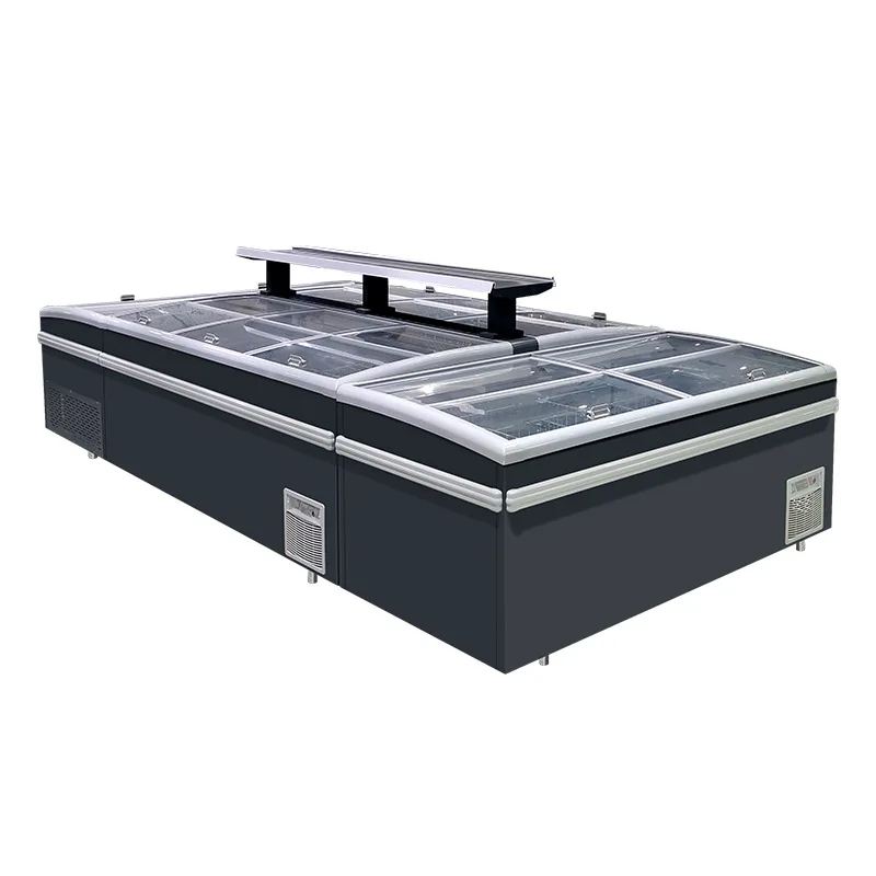 

Supermarket Island Cabinet Horizontal Freezer Large Capacity Dumpling Cabinet Tangyuan Ice Cream Freezer Refrigerated