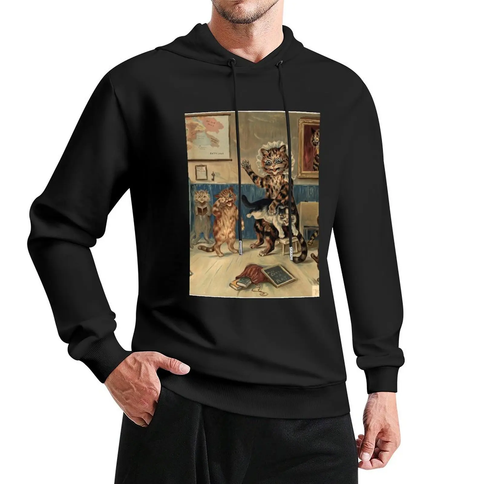 

The Naughty Puss by Louis Wain Pullover Hoodie men's sweat-shirt korean clothes graphic hoodie