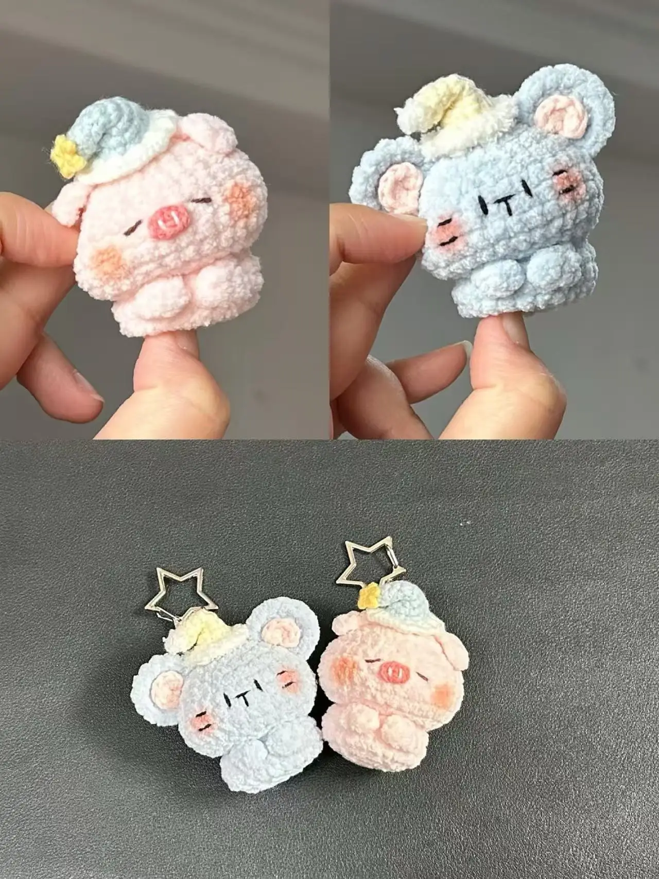 chapeu-de-rato-fofo-de-trico-kit-de-materiais-diy-chaveiro-artesanal-para-casal-acessorios-de-croche-em-fio-chapeu-da-moda