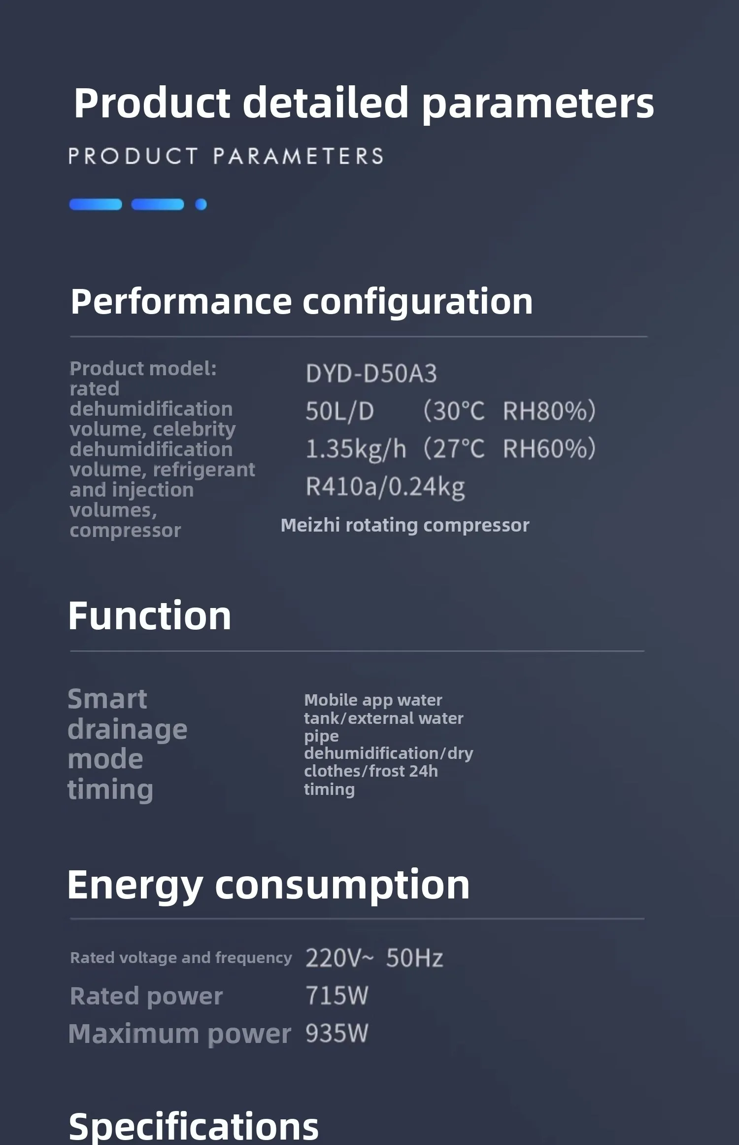 مزيل الرطوبة، الطابق السفلي المنزلي، مزيل الرطوبة الصناعي عالي الطاقة، مزيل رطوبة الفيلا، DYD-D50A3
